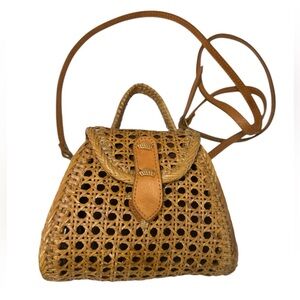 LUSANA Rattan Crossbody Bag